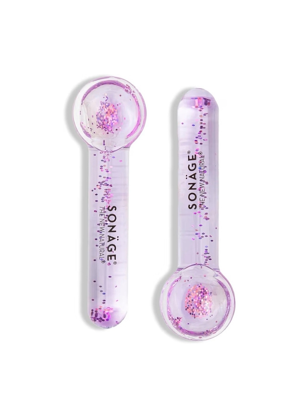 SONÄGE Purple Glitter Facial Ice Globes - Cryotherapy Skin Tools